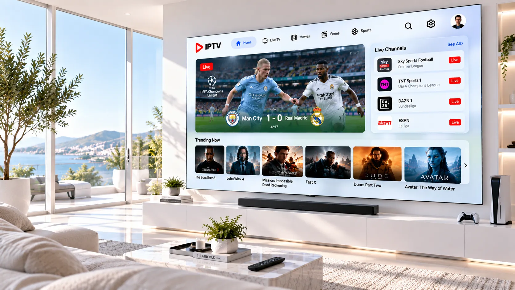 Checkliste zur Qualitätsbewertung eines IPTV-Anbieters: grüne Haken für positive Merkmale, rote Markierungen für Warnsignale